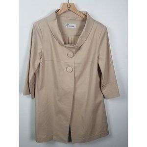 Sembol Women's Sz. 46/ 2XL Khaki Lightweight 3/4 Sleeve Snap Closure Jacket